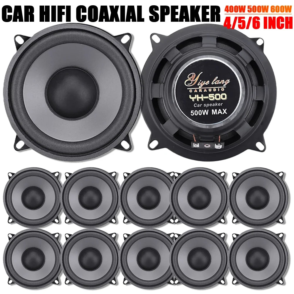 Black and silver yifei lang 4h-500 car hifi coaxial speakers with sleek circular design for inch vehicle door auto audio music