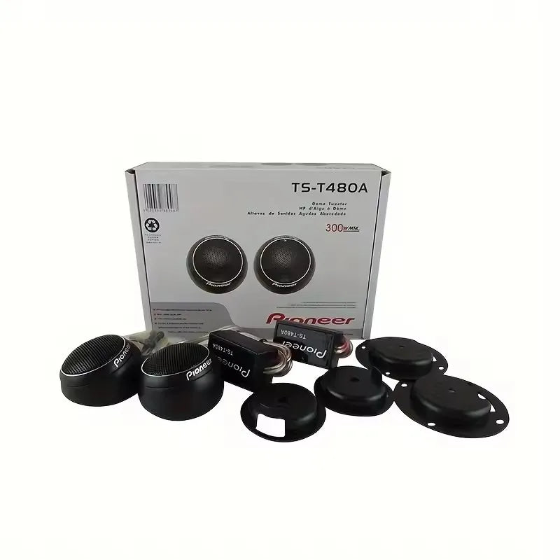 Black pioneer ts-t480a pair loudspeaker music car stereo speakers with audio silk film tweeter components set