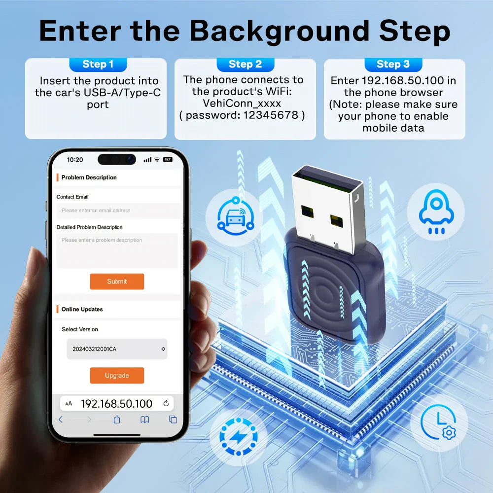 Black and silver usb-a to type-c car adapter with sleek design for carlinkit 5.0 android auto wireless dongle spotify music oem