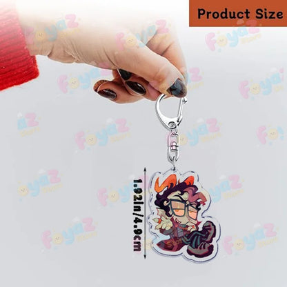 Colorful transparent acrylic cartoon homestuck keychain featuring orange hair glasses charms dave strider karkat gamer keyrings