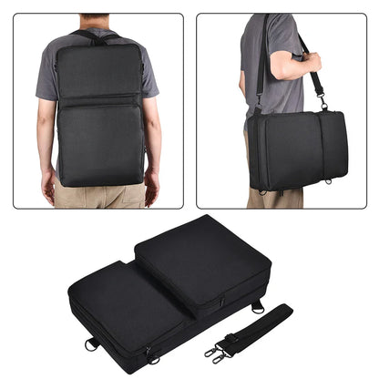 Black dual-compartment laptop backpack with adjustable strap and zipper closures for pioneer dj ddj-sb3 audio dj console protector