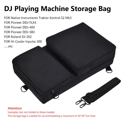 Black durable fabric storage bag with zippers and adjustable strap for pioneer dj ddj-sb3 audio dj console protector