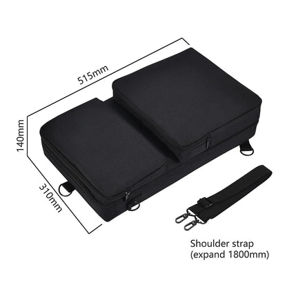 Black nylon laptop bag with two zippered compartments and detachable shoulder strap for pioneer dj ddj-sb3 console mixer protector