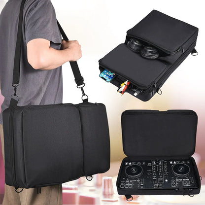 Black padded case for pioneer dj ddj-sb3 audio dj console with adjustable strap and compartments for accessories