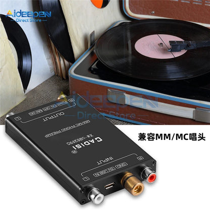 USB 5V HiFi Ultra Compact MM MC Phono Turntable Preamp Mini Audio Stereo Phonograph Preamplifier For Turntables