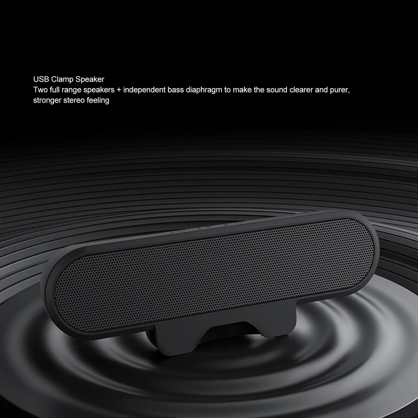 PC Speaker Desktop PC Speaker Easily Clamps Display Loud Sound Volume Control 10W USB High Definition Stereo for Entertainment