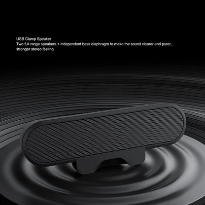 PC Speaker Desktop PC Speaker Easily Clamps Display Loud Sound Volume Control 10W USB High Definition Stereo for Entertainment