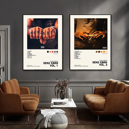 Nordic Pop Rapper Quevedo Poster Aesthetics Mora Feid Eladio Carrion Rauw AlejanDro Music Album Canvas Print Wall Art Room Decor