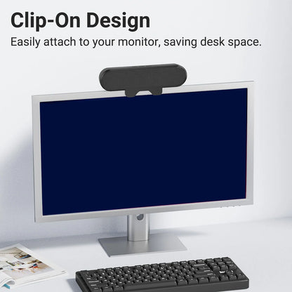 PC Speaker Desktop PC Speaker Easily Clamps Display Loud Sound Volume Control 10W USB High Definition Stereo for Entertainment
