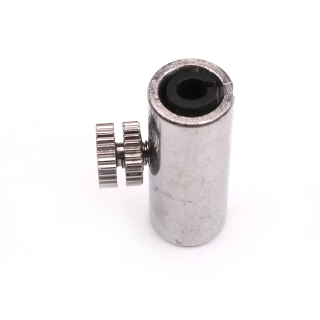 Silver metal telescope focuser with black rubber insert and gear knob for cello eliminating wolf instrument accessories