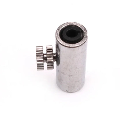 Silver metal telescope focuser with black rubber insert and gear knob for cello eliminating wolf instrument accessories