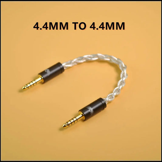 Clear braided cema theater sound overline pair recording 4.4mm to 4.4mm audio cable with gold-plated connectors