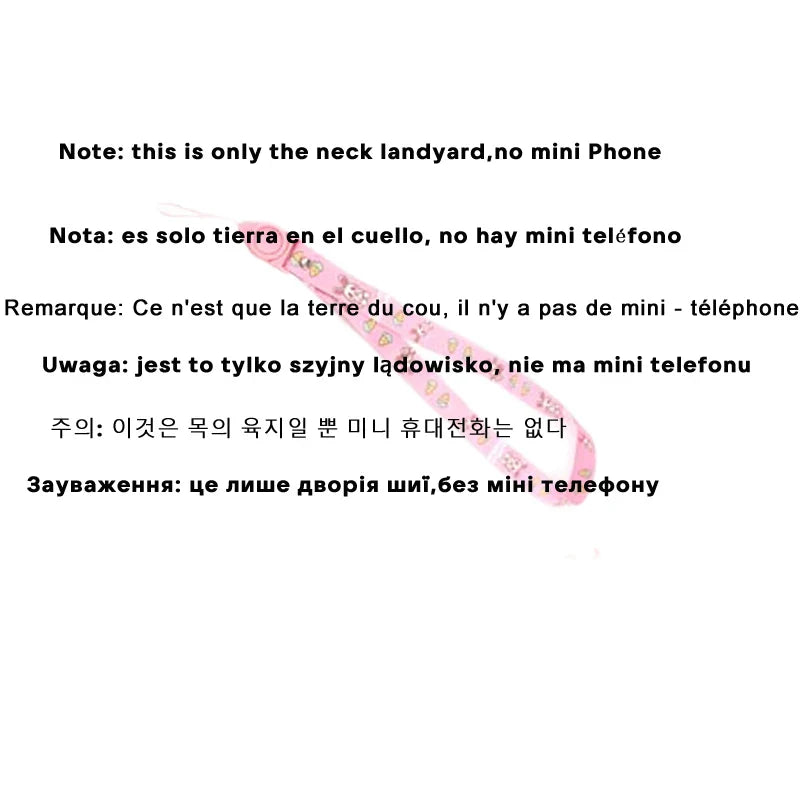 Pink patterned neck lanyard for children phone educational games musical toy baby mobile selfie camera with 32g tf card