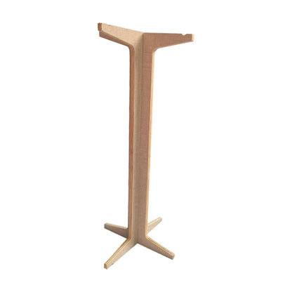 Minimalist wooden chime stand with sleek modern design and light natural wood finish for wind chime wood and gong target stand