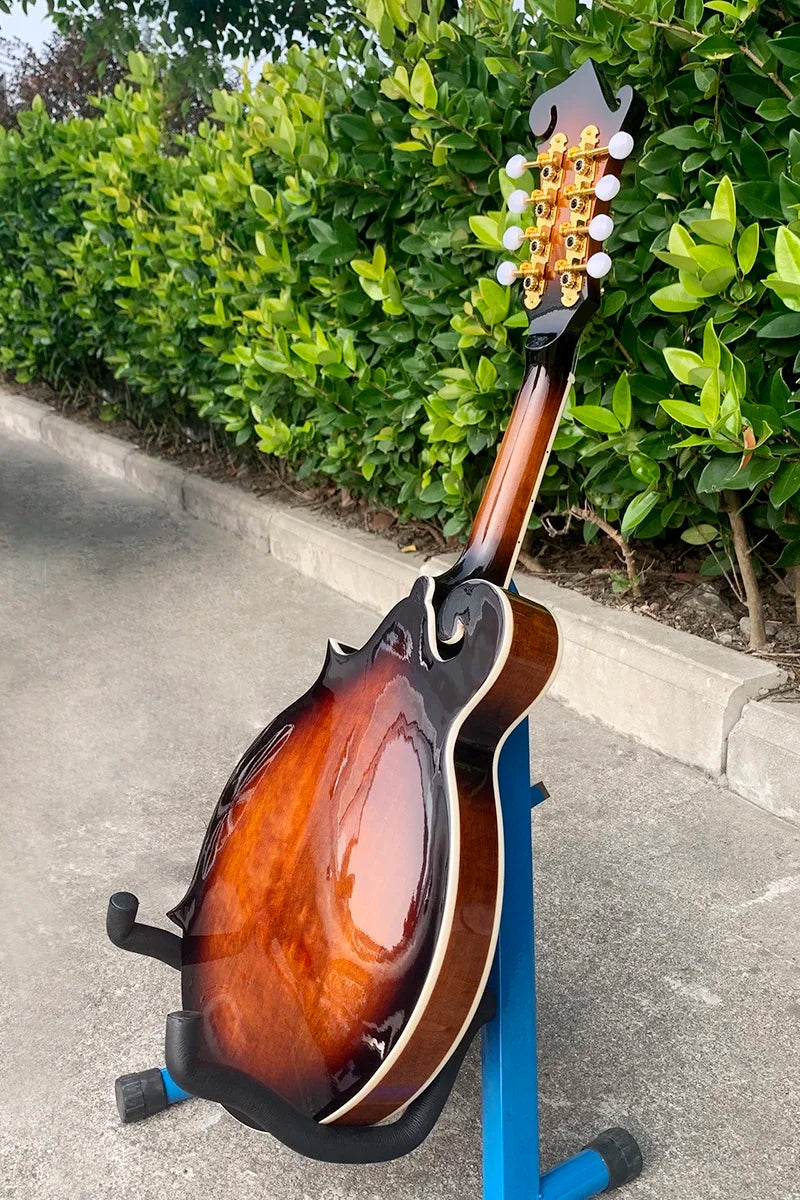 Aiersi brand mandolin handmade vintage sunburst bluegrass acoustic archtop with glossy finish and gold tuning pegs