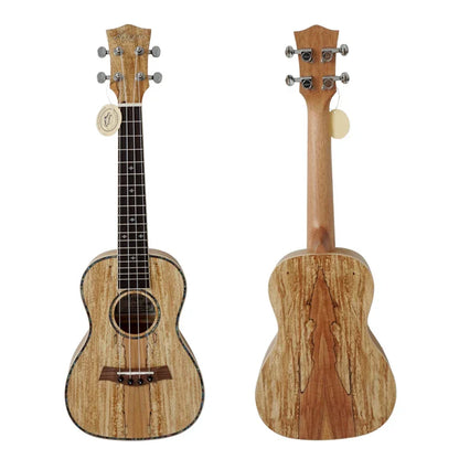 A china leading ukulele factory aiersi brand 24 inch concert ukulele custom logo with laminated koa wood finish and silver pegs