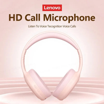 Pink Lenovo TH30 wireless earphones foldable game headset sport headphone with Bluetooth 5.3 and mic music earbuds finish