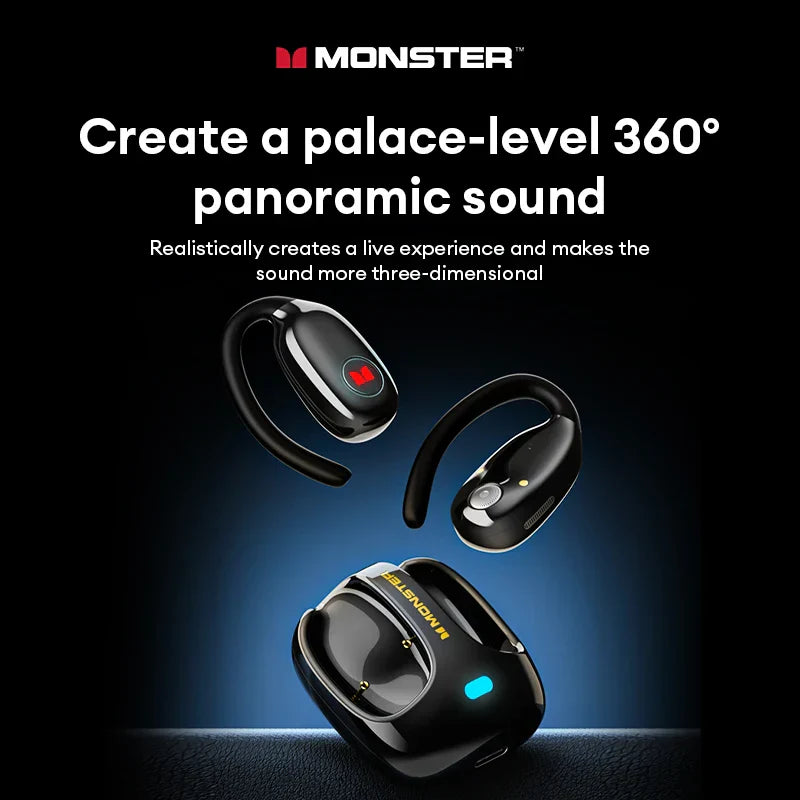 Choice monster mqo22 black waterproof sports earbuds with sleek curved design and red accent buttons for hifi sound quality