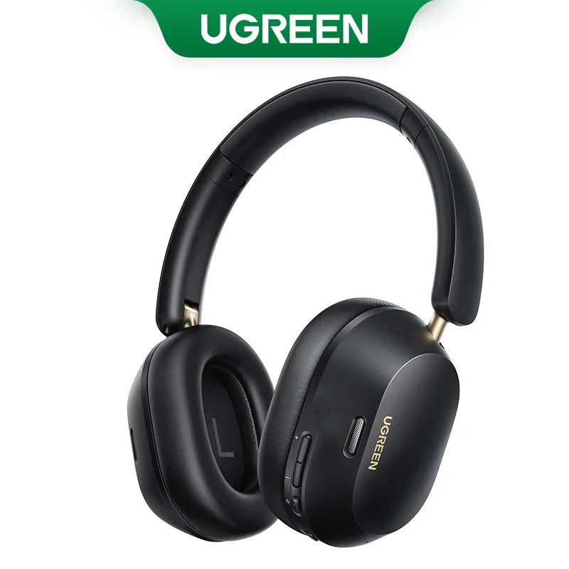 Black Ugreen choice wireless Bluetooth over-ear headphones with 43db hybrid active noise cancellation and spatial audio