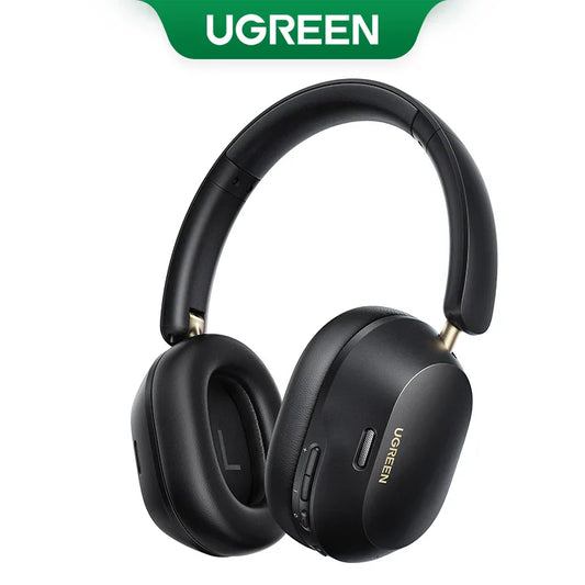 Black Ugreen choice wireless Bluetooth over-ear headphones with 43db hybrid active noise cancellation and spatial audio