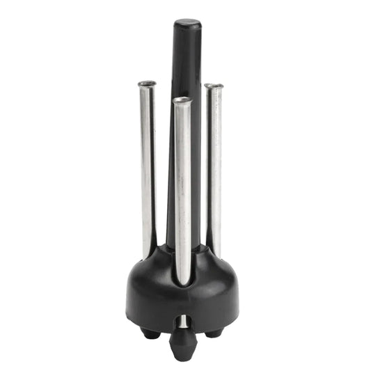 Black plastic base with four stainless steel rods clarinet flute oboe stand folding holder rack for music studio