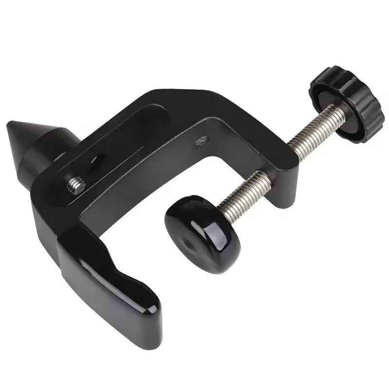 Black adjustable clarinet stand bracket with pointed tip and textured knobs for holder clarinet repair maintenance tools woodwind
