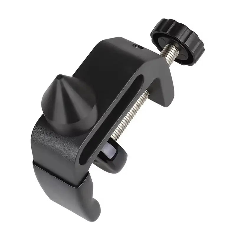 Black plastic clarinet stand bracket with knurled adjustment knob and threaded screw for holder clarinet repair maintenance tools woodwind