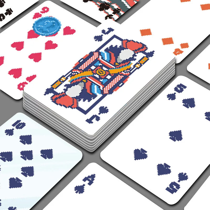 Classic balatro joker pixelated playing cards with vibrant retro designs on white background for collectibles cards games