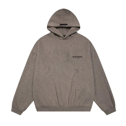 A heather gray classic brand hoodies quality fleece sweatshirt with minimalist black logo ideal for hiphop streetwear oversize
