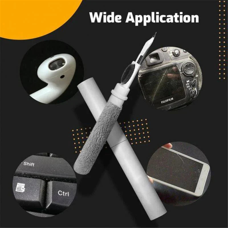 White and gray dual-ended earphones cleaning pen with soft brush tip for cleaner kit earphones and earbuds cleaning tools