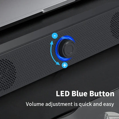 Black computer desktop high-quality 4D surround speaker with blue led volume button bluetooth wired dual-purpose design