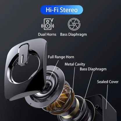 Black metallic hifi stereo computer speakers with dual horns bass diaphragm and usb wired connection for desktop computer