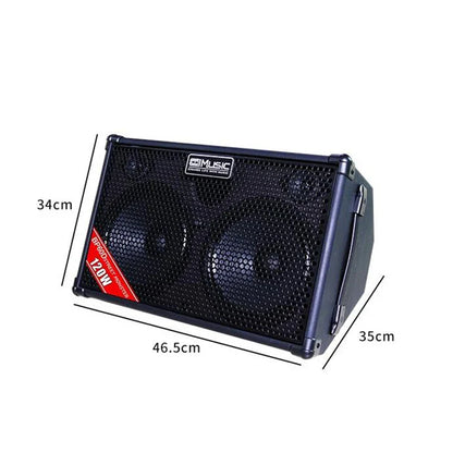 Black rectangular coolmusic bp60d acoustic electric guitar amplifier speaker with mesh grille and built-in effects