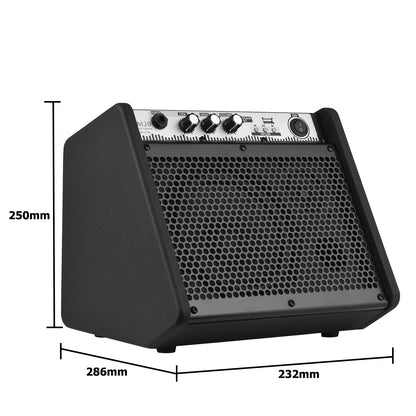Black compact coolmusic dm20 20w electric drum amplifier with perforated grille supports usb mp3 player function