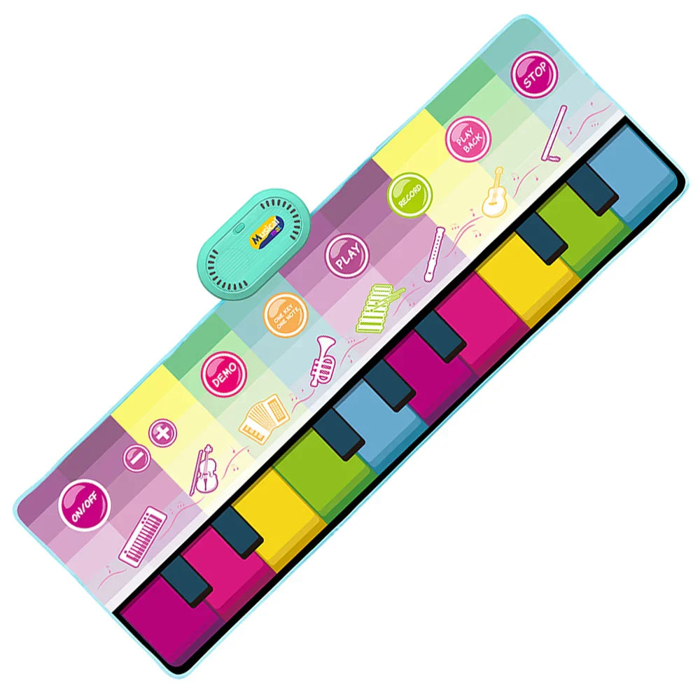 Colorful coolplay musical piano mat with rainbow keys and animal sounds baby icons for toddlers floor keyboard play