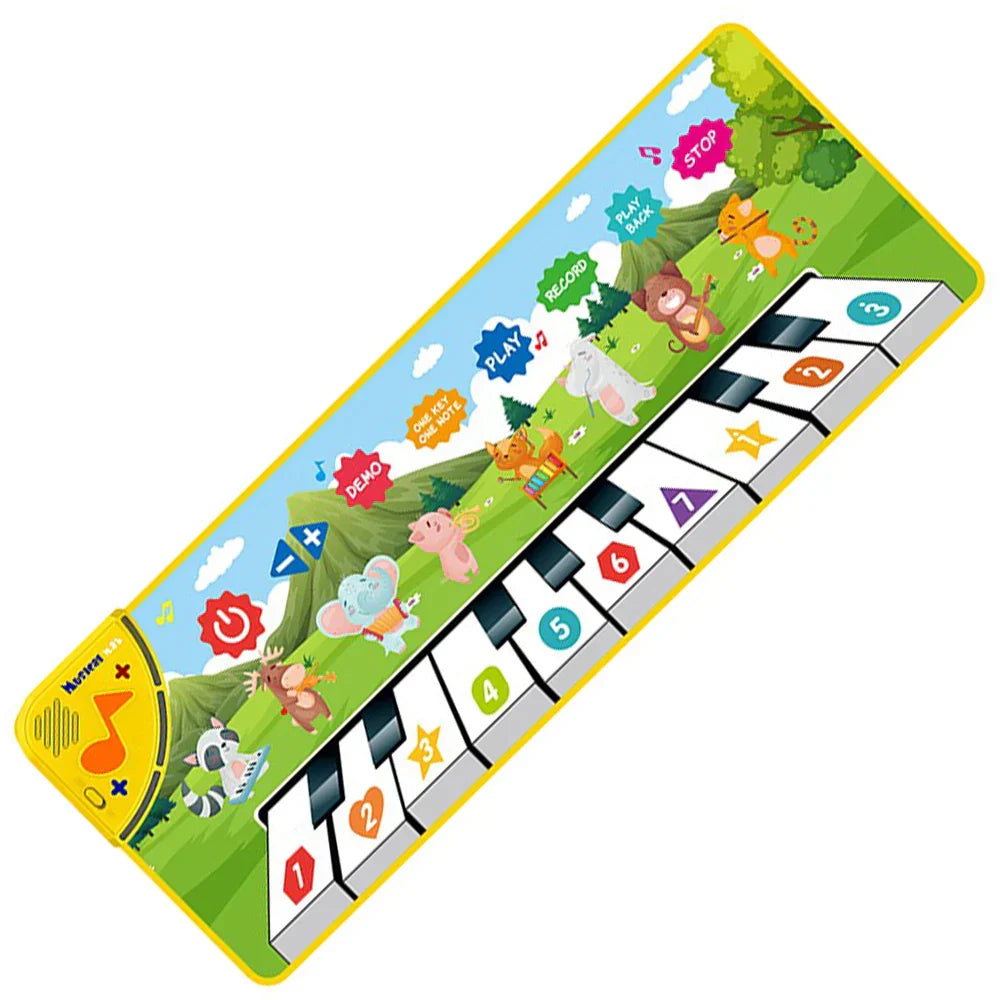 Brightly colored coolplay musical piano mat with numbered keys and cartoon animals for toddlers floor keyboard play with animal sounds baby features
