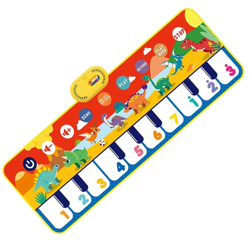 Colorful coolplay musical piano mat with numbered keys and control buttons featuring animal sounds baby for toddlers floor keyboard