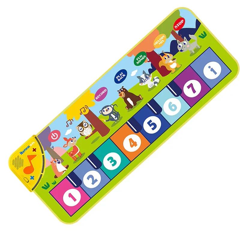 Colorful coolplay musical piano mat with numbered keys and cartoon animals toddlers floor keyboard with animal sounds baby