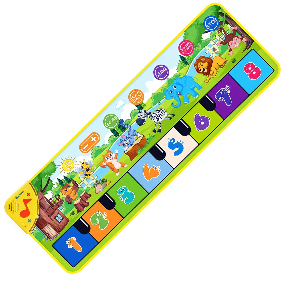 Colorful coolplay musical piano mat with cartoon animals and numbered keys for toddlers floor keyboard and animal sounds baby play