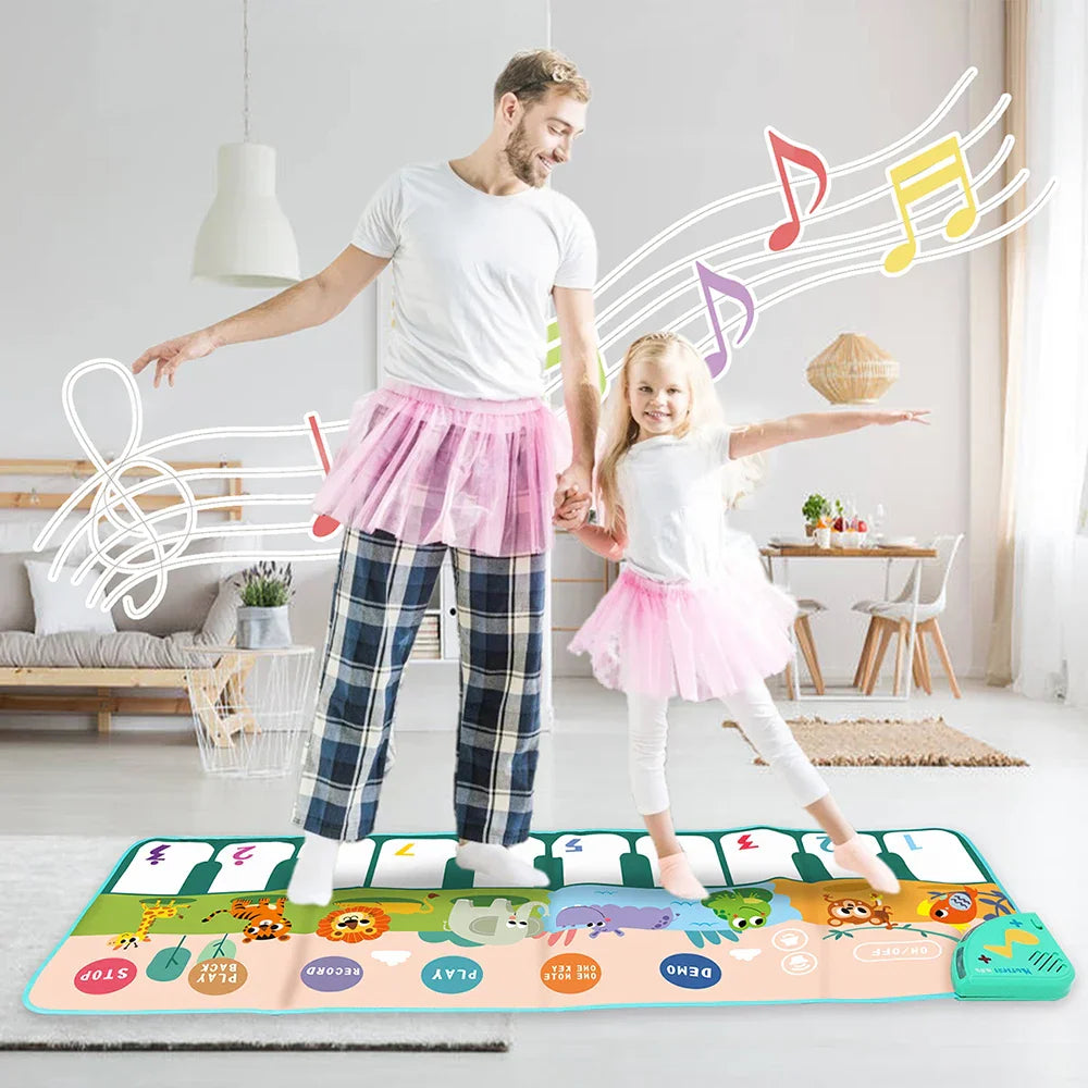 Colorful coolplay musical piano mat for toddlers floor keyboard with interactive buttons and 8 animal sounds baby toy