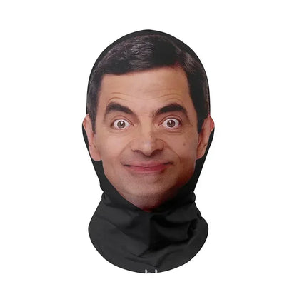 Black cosplay 3d printed full face mask with stretch mesh for role play headdress and hip hop fashion use