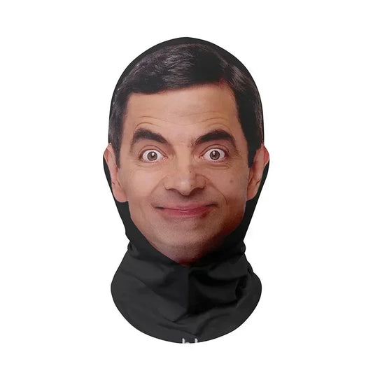 Black cosplay 3d printed full face mask with stretch mesh for role play headdress and hip hop fashion use