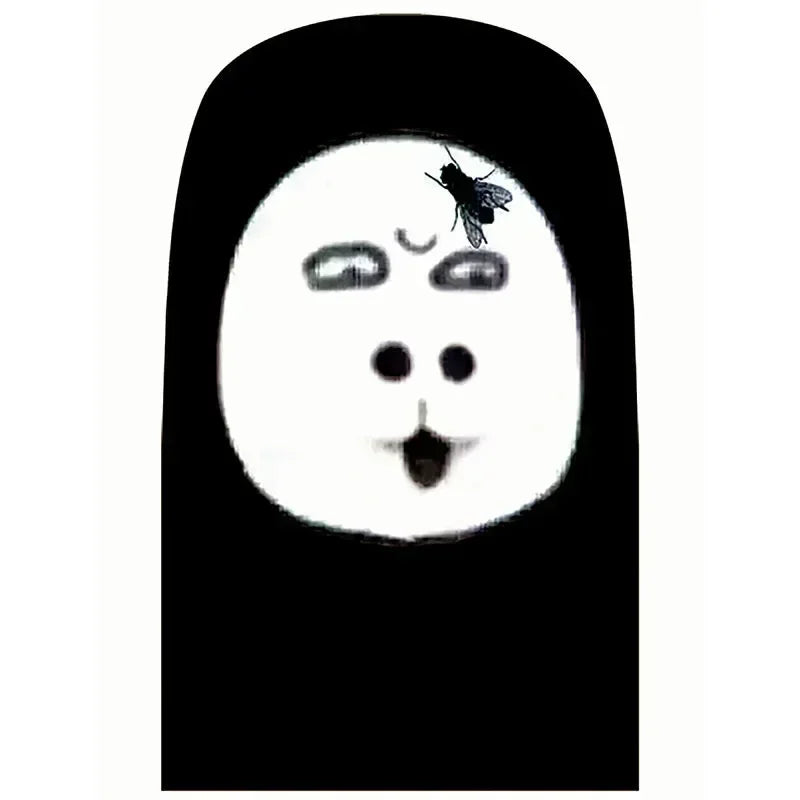 Black and white cosplay 3d printed stretch mesh full face mask with fly design for role play headdress and hip hop fashion