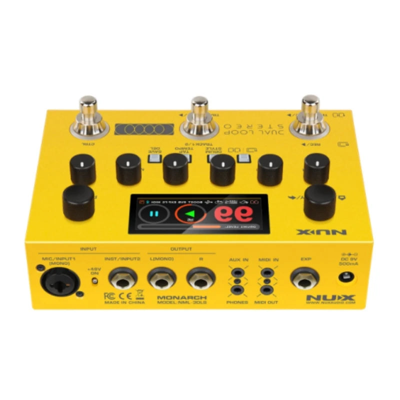Pedal Dual-Track looper & Dual Drum Kit with High-definition Color LCD display for Guitarists and Singer-songwriters