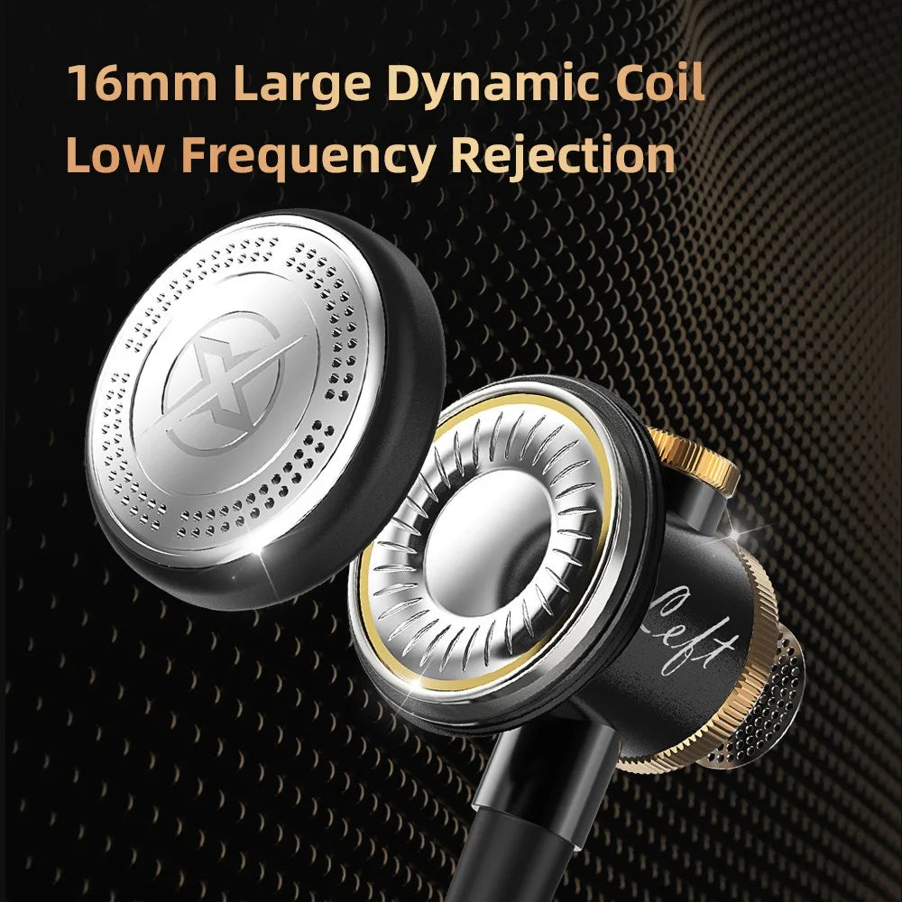 Black and gold inlaid d08 metal hifi 3.5mm type c in ear headphones with 16mm dynamic coil driver mic wired clear sound bass for sports music gamer