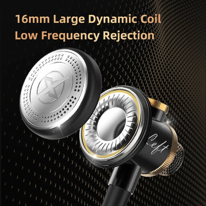 Black and gold inlaid d08 metal hifi 3.5mm type c in ear headphones with 16mm dynamic coil driver mic wired clear sound bass for sports music gamer