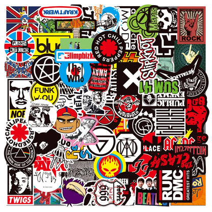 10/50/100PCS Rock Music Punk Style Stickers Cartoon Hip-hop Personalized Decorative Graffiti Decal Toys DIY Scrapbook Desk Bike