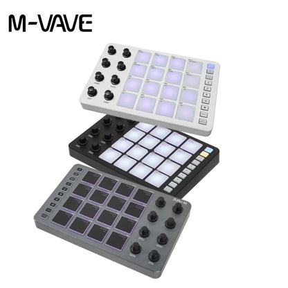 M-VAVE SMC-PAD, 16-Pad MIDI Controller,USB-C Interface， Portable Beat Maker & 3.5mm Output Interface