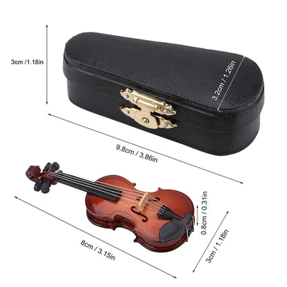 Wooden Musical Instruments Collection Decorative Ornaments Hot Mini Violin With Support Miniature Model Decoration