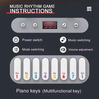 Electronic Music Rhythm Puzzle Game Machine Montessori Pockets Travel Toy Light up Educational Sensory Fast Push Electronic Organ